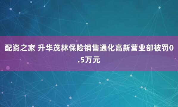 配资之家 升华茂林保险销售通化高新营业部被罚0.5万元
